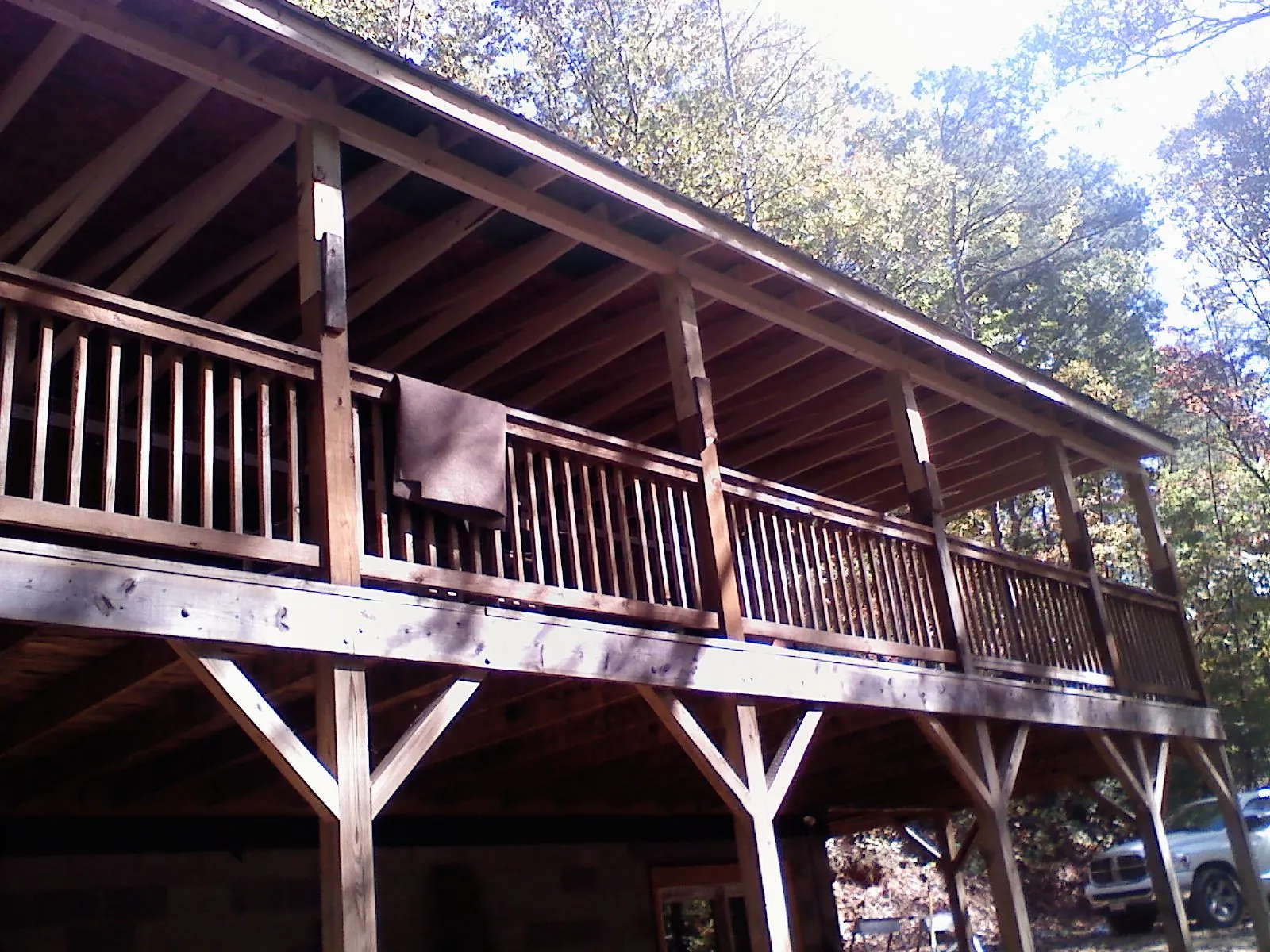 Timber framing under a new elevated porch and deck — Roof Leak Repair in Otoe by Roofing Brothers